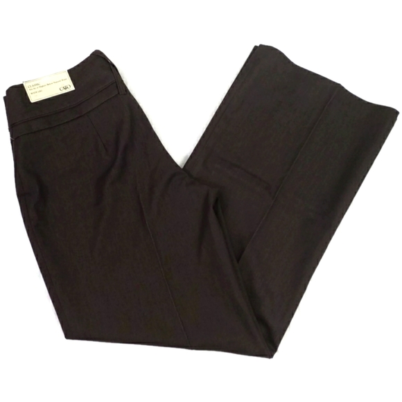 Cato Brown Stretch Mid Rise Wide Leg Classic Career Pants Womens 8P Petite - Picture 6 of 11
